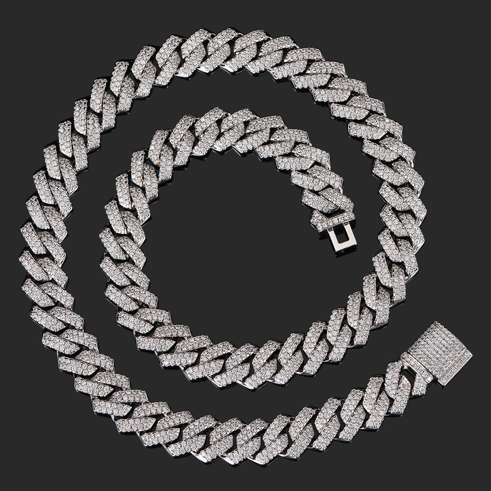 Iced Out Rhombus Cuban Link Necklace