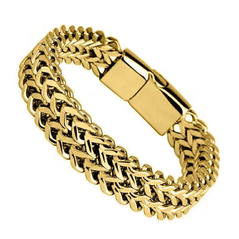 Reversible Stainless Steel Cuban Chain Bracelet