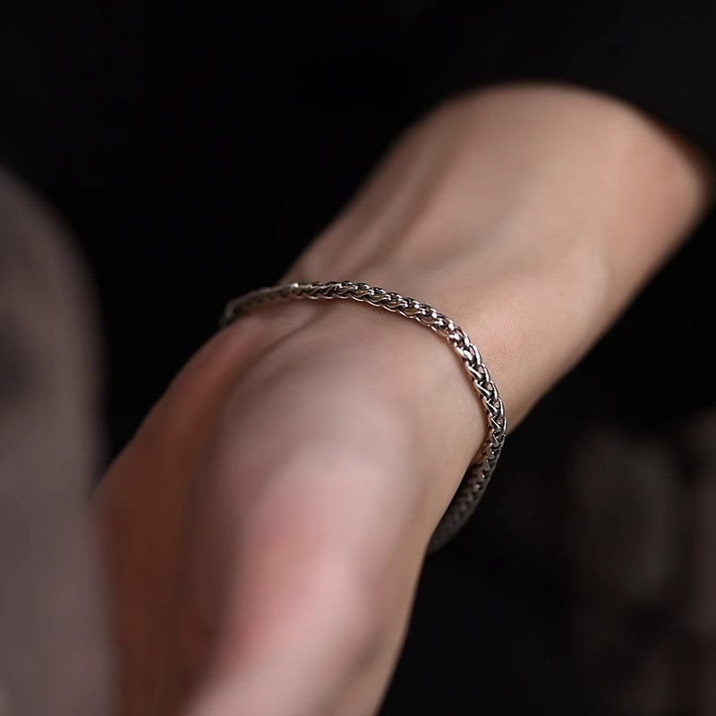 925 silver keel bracelet Cuban chain