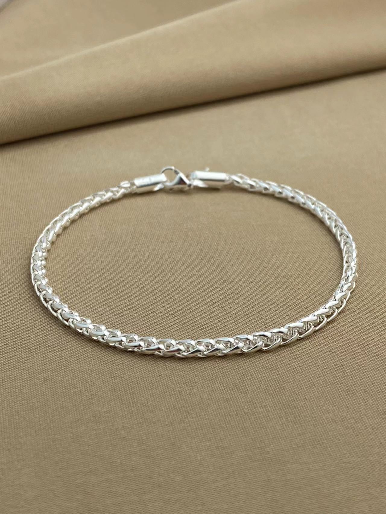 925 silver keel bracelet Cuban chain