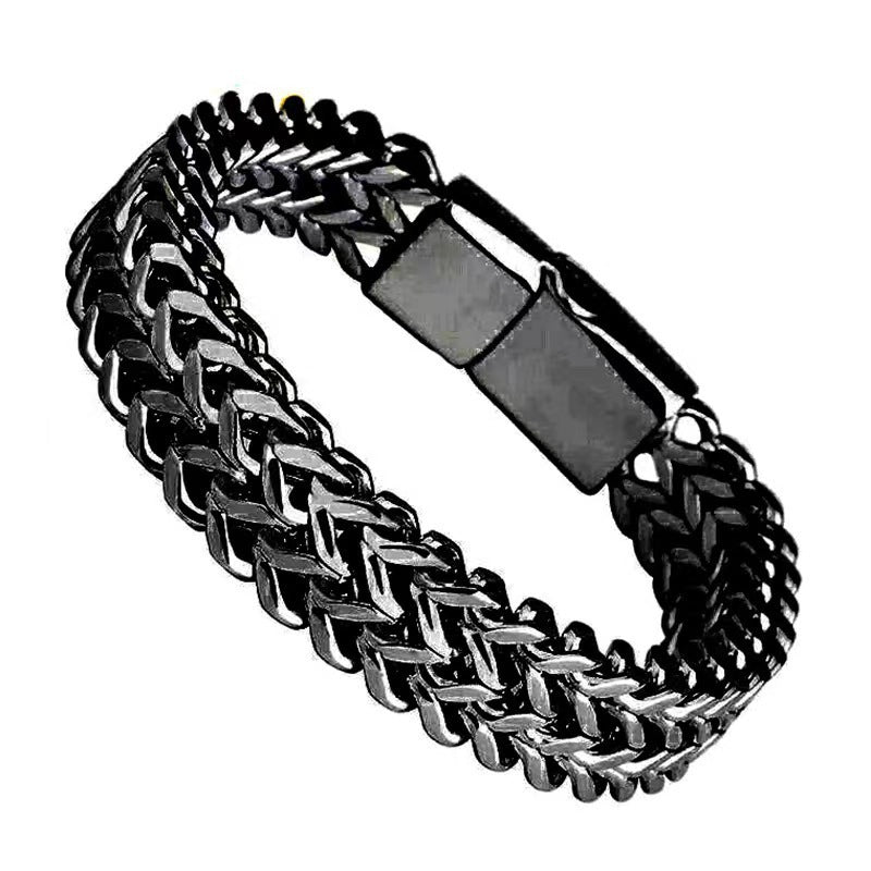 Reversible Stainless Steel Cuban Chain Bracelet