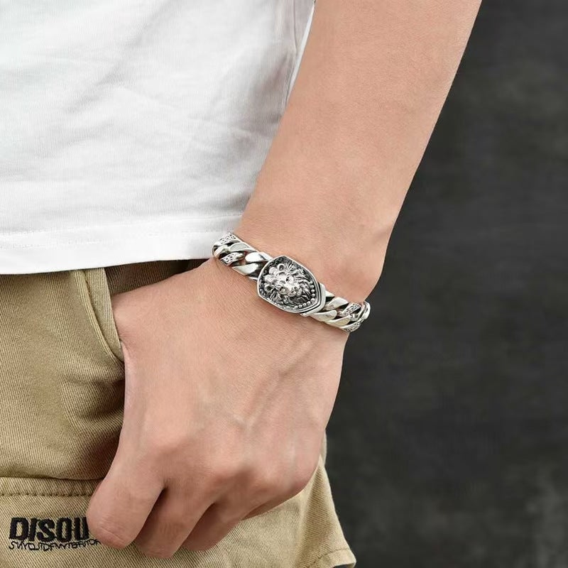 Vintage Lion Cuban Link Bracelet