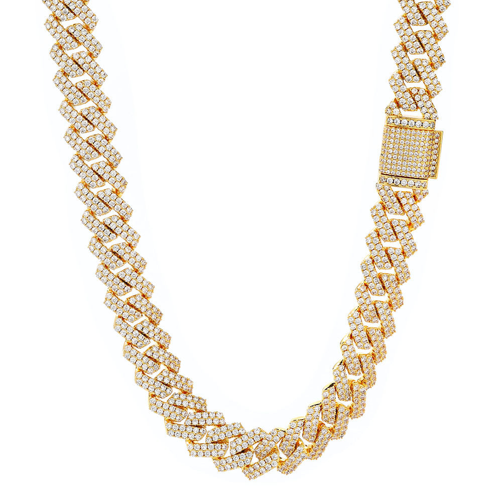 Iced Out Rhombus Cuban Link Necklace