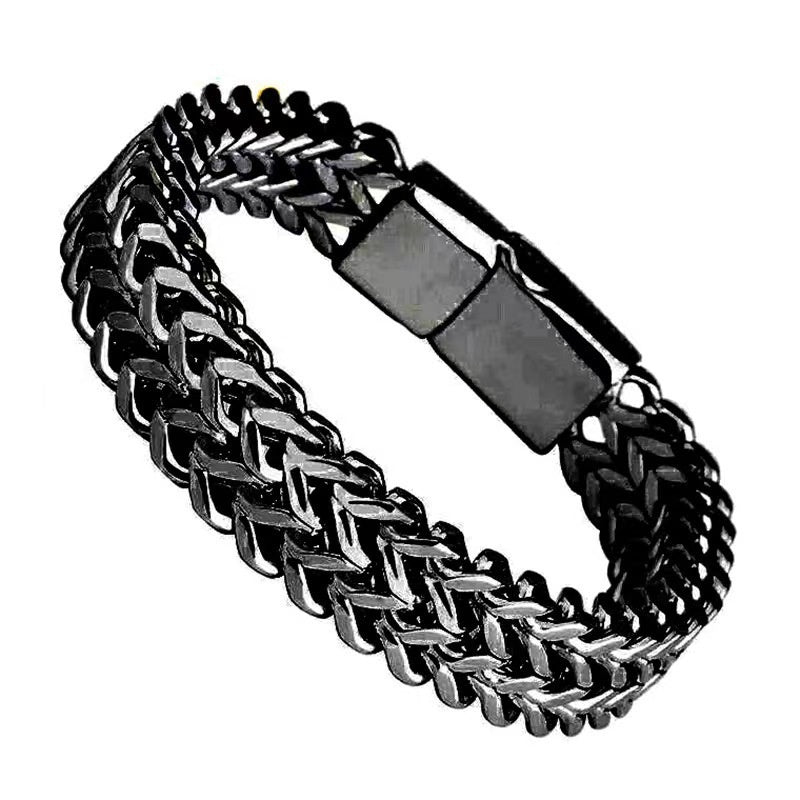 Reversible Stainless Steel Cuban Chain Bracelet
