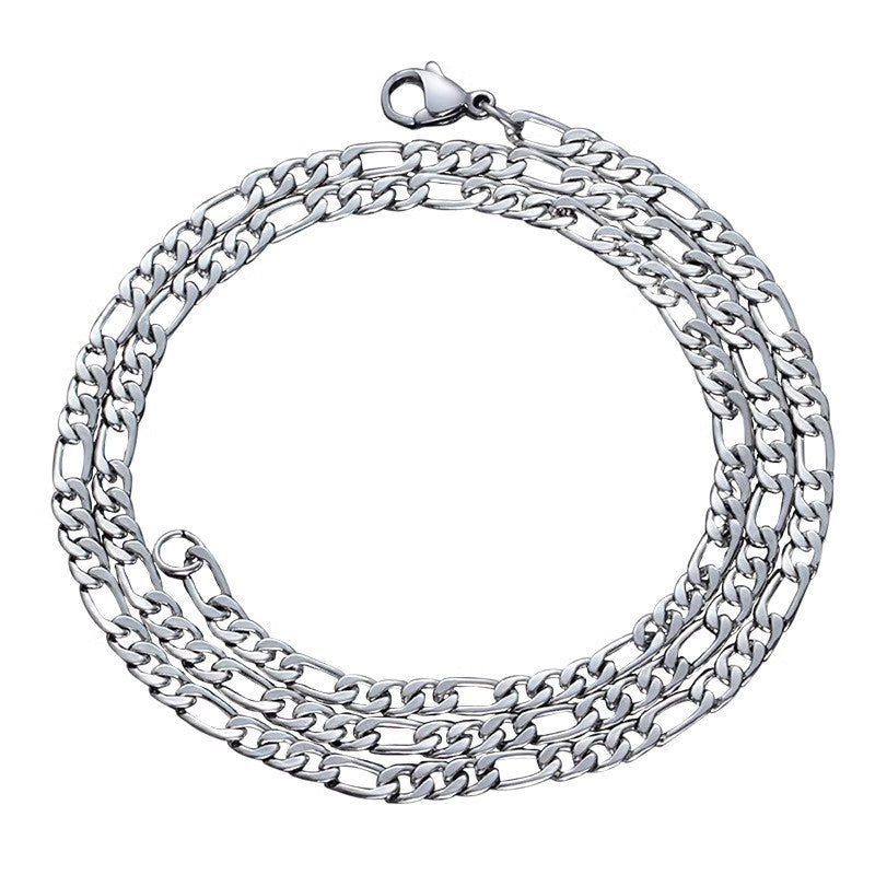 Titanium Steel Cuban Chain Necklace Unisex Plain Hip-Hop Style