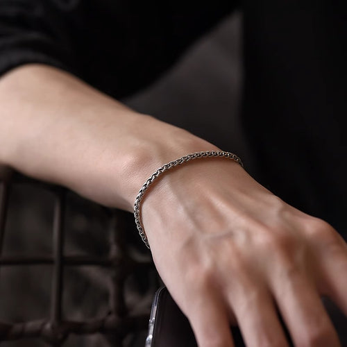 925 silver keel bracelet Cuban chain