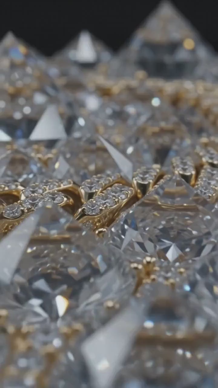 Iced Out Rhombus Cuban Link Necklace